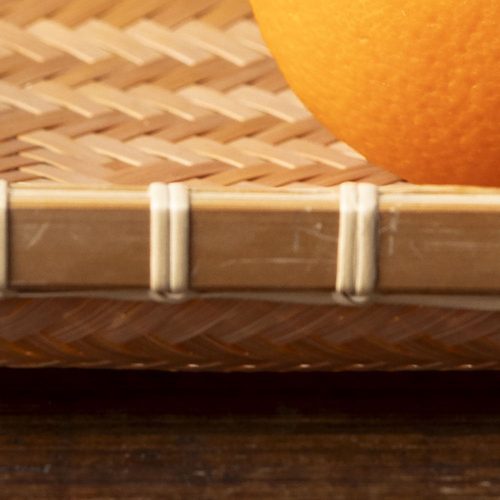炭化竹のあじろ編み　藤巻き仕上げ　角皿・トレイ｜ 大分県の手しごと