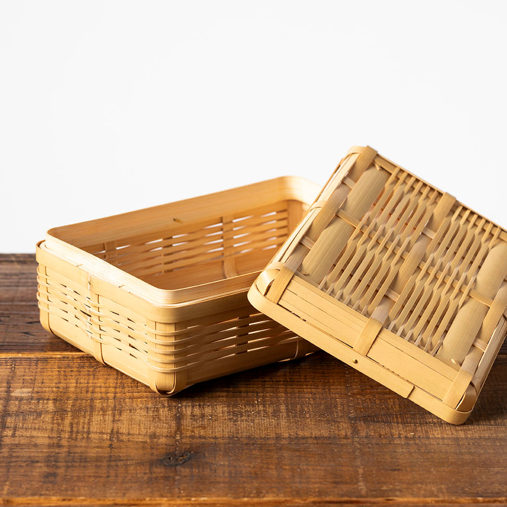 白竹のお弁当かご（豆腐かご）小 ｜ 鹿児島の手しごと　豆腐かご 弁当箱 ピクニックかご　籠 (コピー)