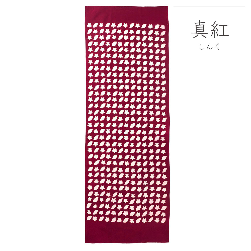 型染めの手ぬぐい＜花便り＞ 梅桜に若葉｜ 山内武志さん（山内染色工房・アトリエぬいや）【ネコポス対応可】