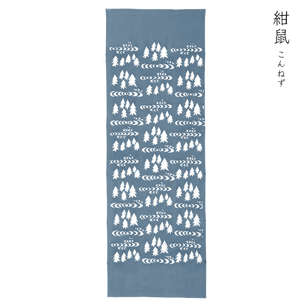 型染めの手ぬぐい ＜森と湖＞｜山内武志さん（山内染色工房・アトリエぬいや）【ネコポス対応可】