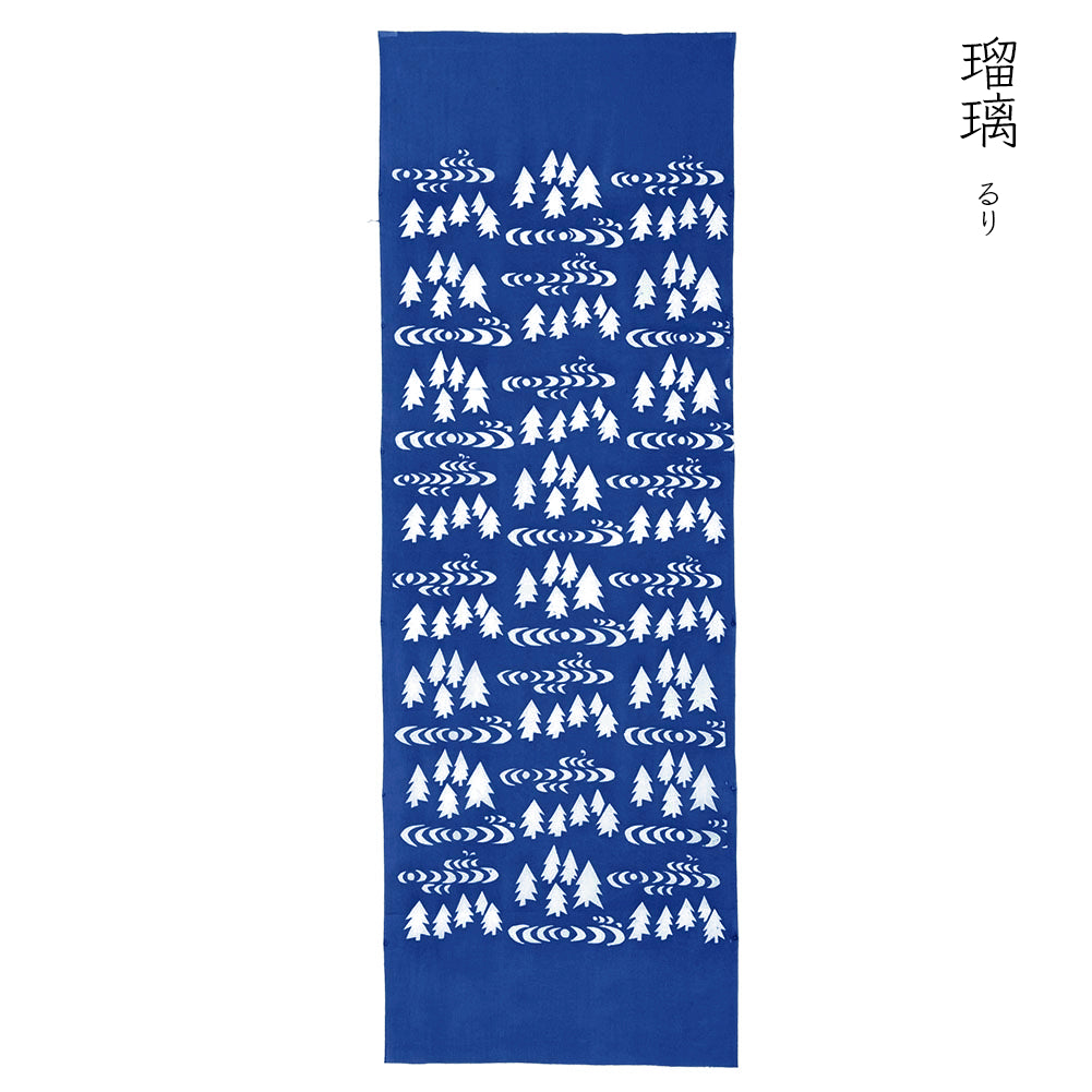 型染めの手ぬぐい ＜森と湖＞｜山内武志さん（山内染色工房・アトリエぬいや）【ネコポス対応可】