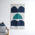 【縞布】型染めののれん ＜山並み（半円）＞多色 | 山内武志さん（山内染色工房・アトリエぬいや）,暖簾,タペストリー,民藝