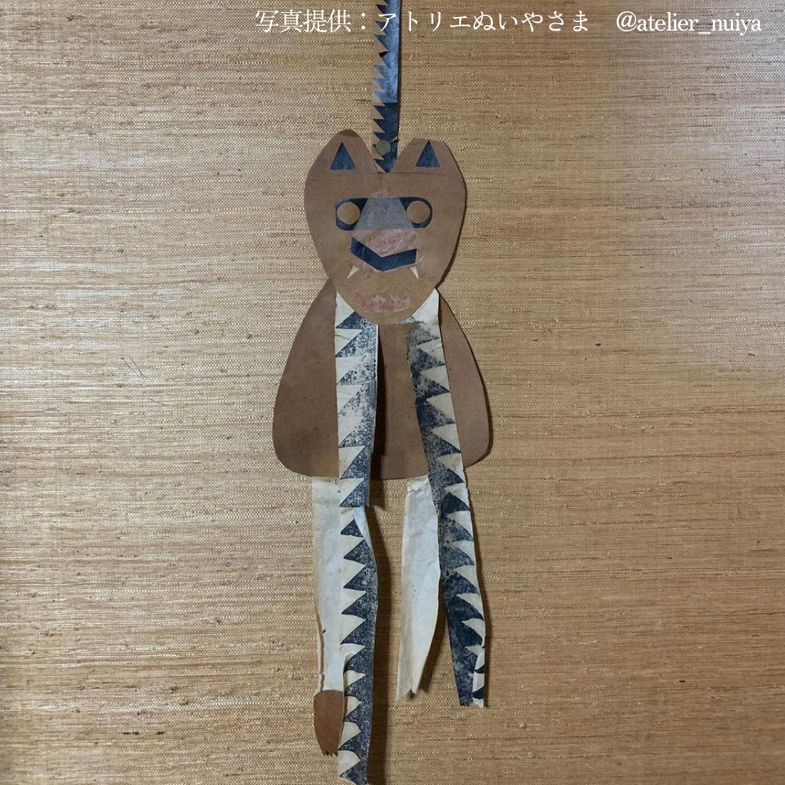 【限定品】型染めの手ぬぐい＜韓国　オンドル紙の魔除け虎＞｜山内武志さん（山内染色工房・アトリエぬいや）【ネコポス対応可】
