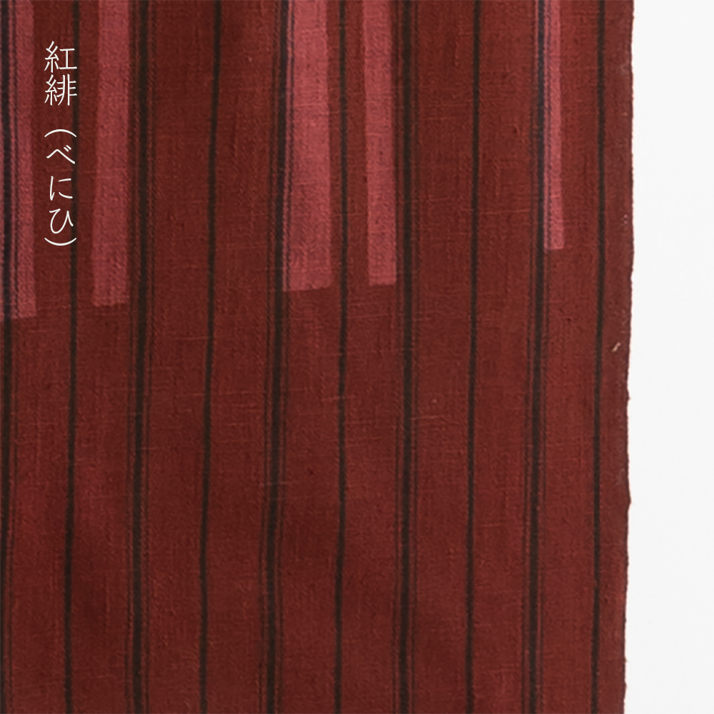 【縞布】型染めののれん＜竹林＞ 紅緋｜山内武志さん（山内染色工房・アトリエぬいや） （暖簾・タペストリー） (コピー)