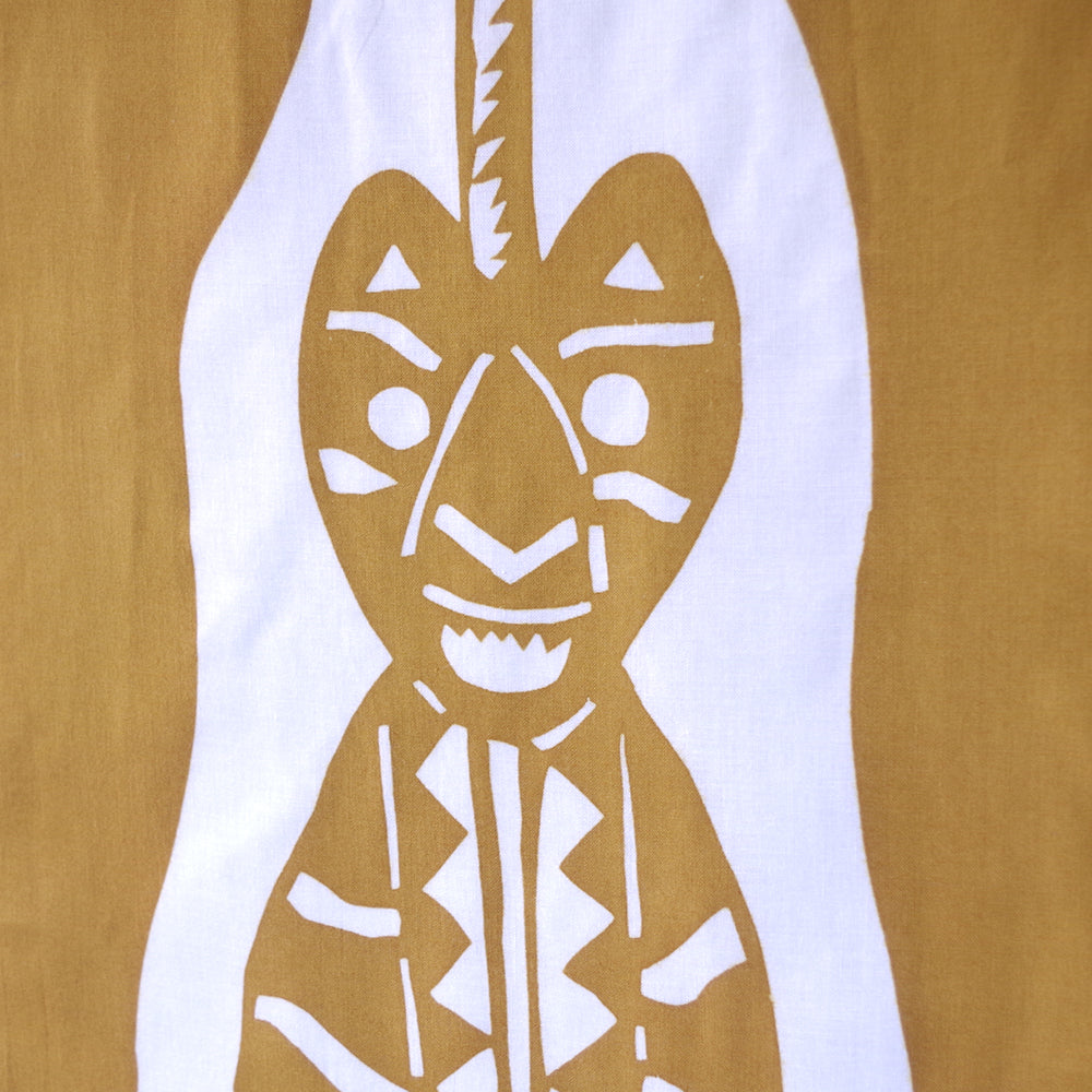 【限定品】型染めの手ぬぐい＜韓国　オンドル紙の魔除け虎＞｜山内武志さん（山内染色工房・アトリエぬいや）【ネコポス対応可】
