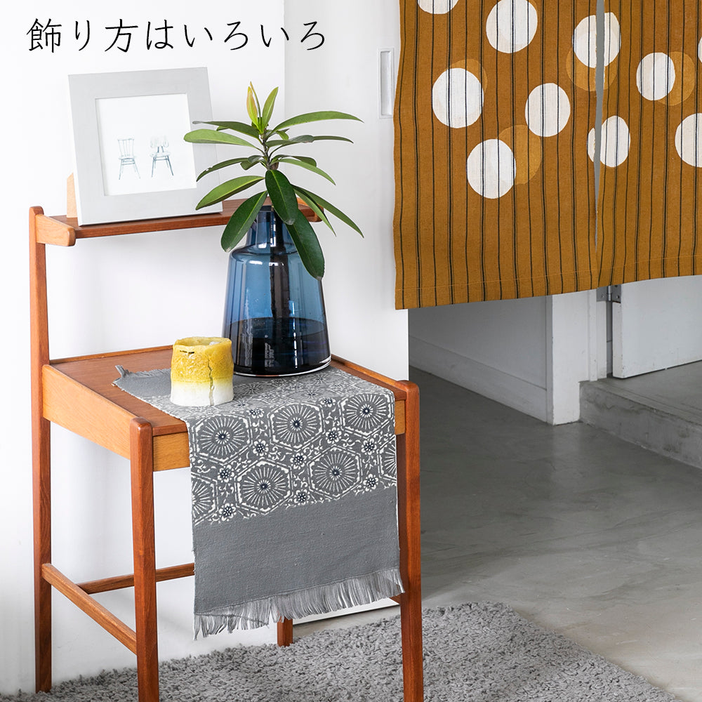 【綿麻・大】型染めの卓布＜とんぼ＞房｜山内武志さん（山内染色工房・アトリエぬいや）【ネコポス対応可】