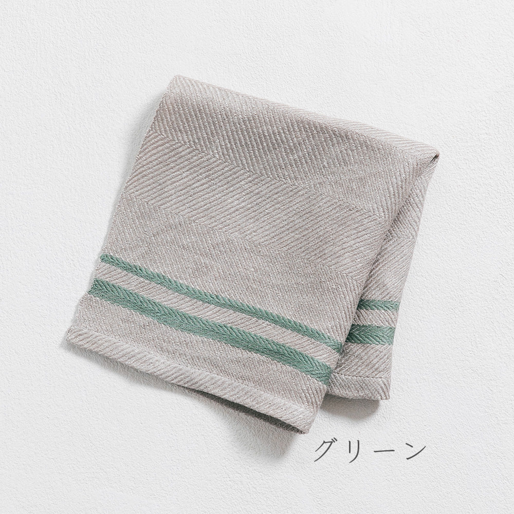 LINE：TH リネス ラインカラーリネン100％キッチンクロス｜工房織座 CUON:E（クオンイー）