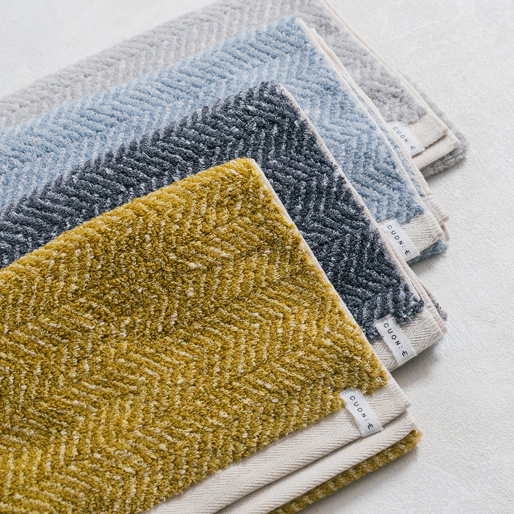 SUFFICE: herringbone サファイス ヘリンボーン ラージフェイスタオル｜工房織座 CUON:E（クオンイー）